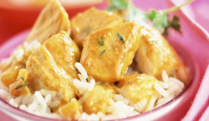 Curry de poulet au riz basmati facile