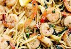 Recette de spaghetti aux crevettes, à l’huile d’olive et à l’ail idéale